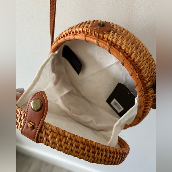 Twig and arrow round rattan summer Crossbody bag - Picture 3 of 6